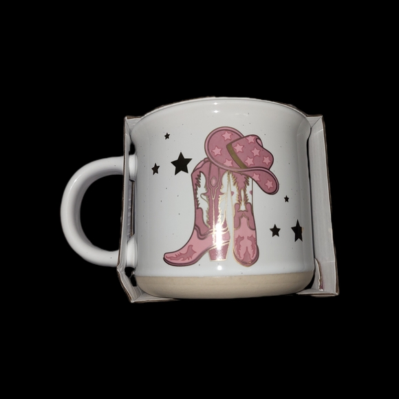 Western Mug Cowboy Boot Mug Pink Cowgirl Coffee Mug With Charm Set - Picture 3 of 6